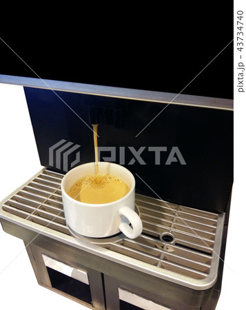 coffee machine making a cup of coffee coffee machine making a cup of coffee 43734740