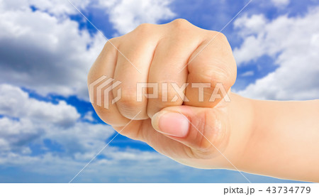 human hand gesture something with sky background 43734779