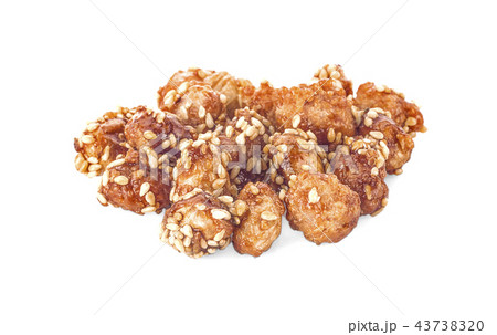 crispy peanut with sesame  on white background 43738320