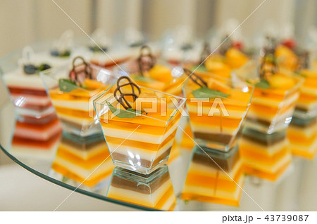 kendi bar on children's birthday. cake with unicorn and sweets, ornaments in gentle pastel tones kendi bar on children's birthday. cake with unicorn and sweets, ornaments in gentle pastel tones 43739087