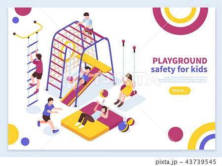 Kids Playground Isometric Concept Kids Playground Isometric Concept 43739545
