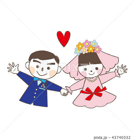 手をつなぐ新郎新婦 手をつなぐ新郎新婦 43740332