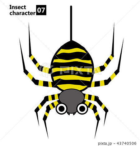 擬人化した昆虫のイラスト クモ 女郎蜘蛛 Insect Character Spiderのイラスト素材