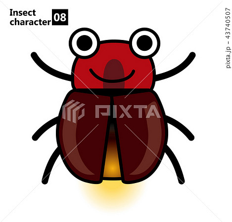 擬人化した昆虫のイラスト 蛍 ホタル Insect Character Fire Flyのイラスト素材