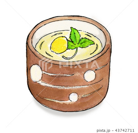 ぎんなん茶碗蒸しのイラスト素材