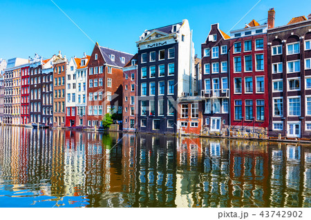 Old Town architecture in Amsterdam, Netherlands Old Town architecture in Amsterdam, Netherlands 43742902