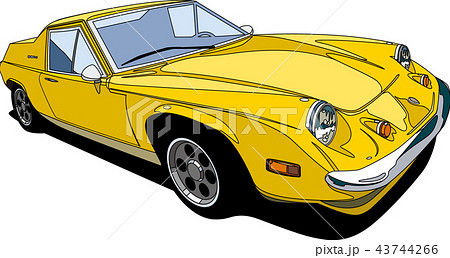 黄色いスポーツカーのイラスト素材