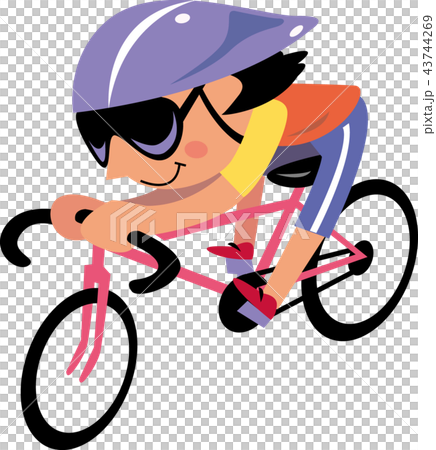 Woman riding a road bike 43744269