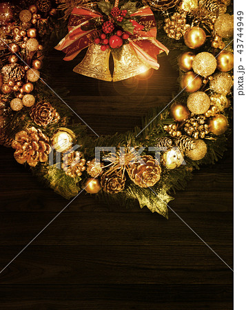 背景-クリスマス-リース-ベル 背景-クリスマス-リース-ベル 43744949