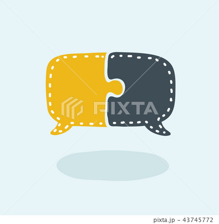 Speech Bubble In Puzzle Pieces Icon Concept Design 43745772