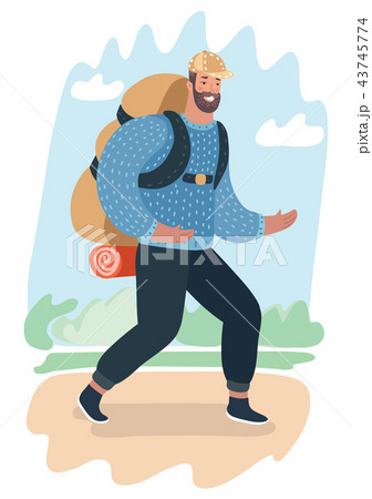 Man travel with backpack 43745774