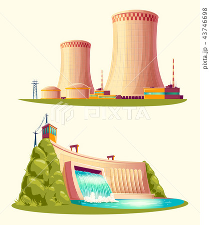 Alternative energy sources, cartoon set 43746698