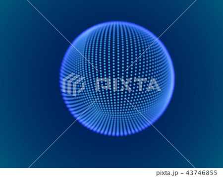 Cyber space concept: 3d digital sphere consisting of glowing particles. 43746855