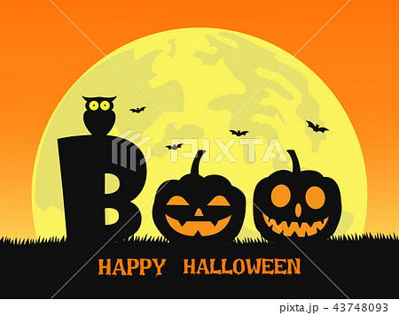 halloween background with smile pumpkin devil のイラスト素材