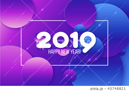 New Year card. Gradient purple shapes composition 43748821