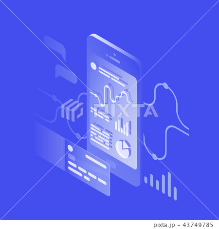 Isometric Banking App Illustration 43749785