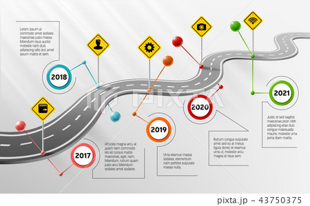 infographic timeline template with marks 43750375