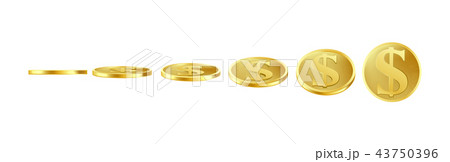 3D gold coins, sprite for animation 3D gold coins, sprite for animation 43750396