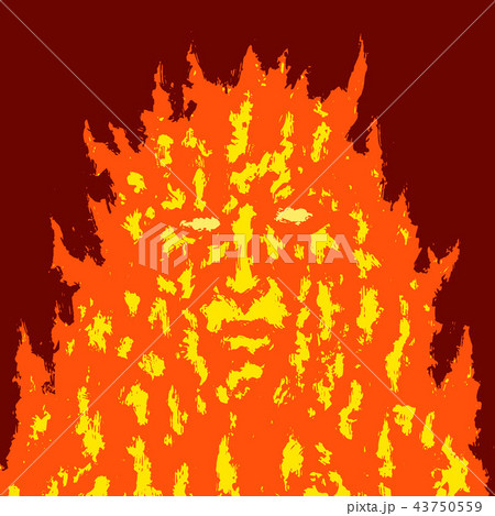 Stone human face with sharp thorns. Vector  43750559