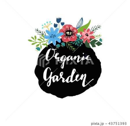 Hand drawn cute floral logo template Hand drawn cute floral logo template 43751393