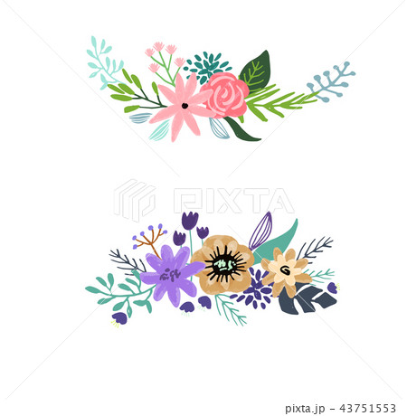 Set of floral bouquet isolated on white background 43751553