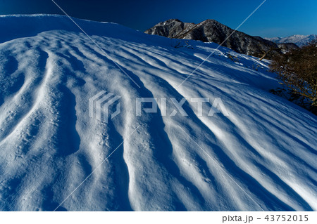 竜ヶ岳の雪原から見る雨ヶ岳・毛無山稜線 43752015