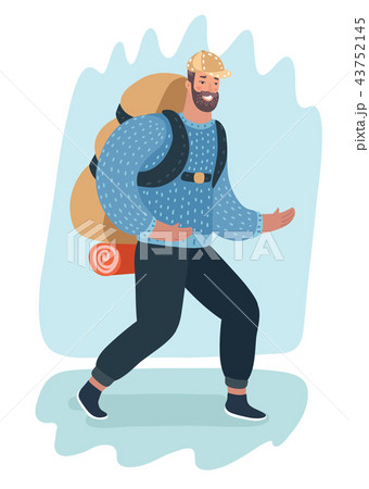 Smiling hiker with backpack  43752145