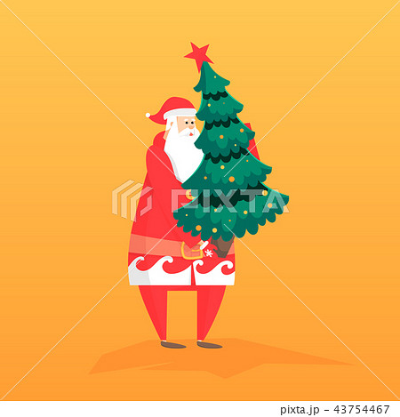 New Year vector flat illustration with Santa 43754467