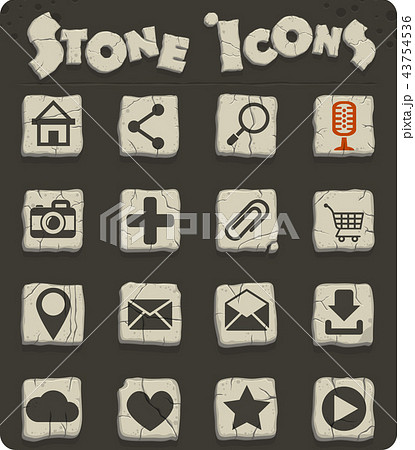 user interface stone icon set 43754536