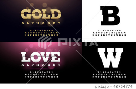 Elegant Gold and Silver Metal Chrome alphabet Elegant Gold and Silver Metal Chrome alphabet 43754774