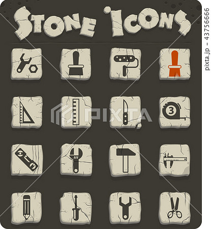 work tools stone icon set work tools stone icon set 43756666