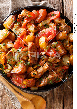 Georgian traditional recipe ojahuri with pork 43756992