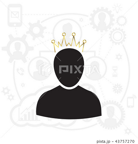 Admin with Gold Crown Icon Admin with Gold Crown Icon 43757270