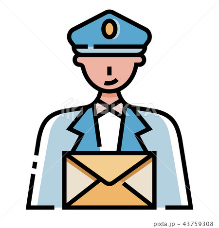 Postman LineColor illustration 43759308