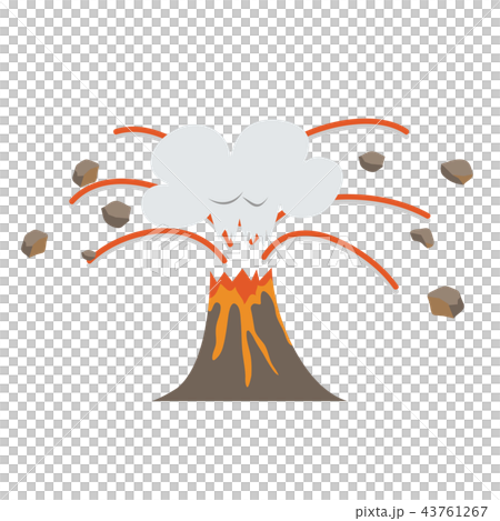 火山の噴火のイラスト素材