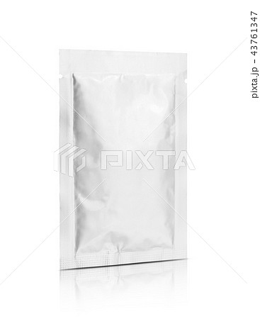 aluminum foil sachet isolated on white background 43761347