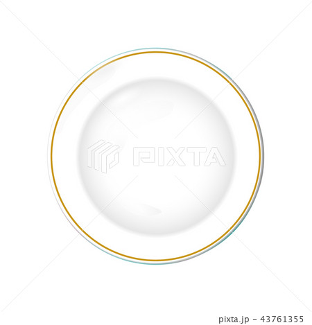 White Plate with gold border, isolated vector White Plate with gold border, isolated vector 43761355