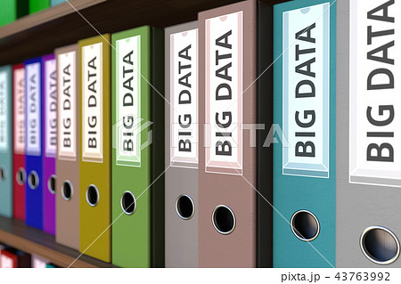Office binders with BIG DATA inscription. 3D rendering Office binders with BIG DATA inscription. 3D rendering 43763992