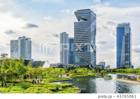 ビル 高層ビル 公園 43765061