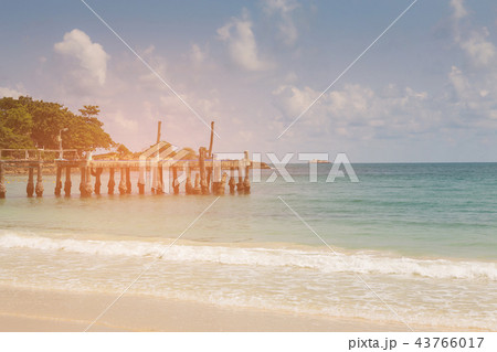 Walking path over beauty sand beach Walking path over beauty sand beach 43766017