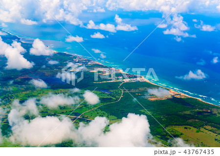 View from airplane above Haiti island, Dominican 43767435