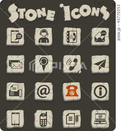 contact us stone icon set contact us stone icon set 43770353