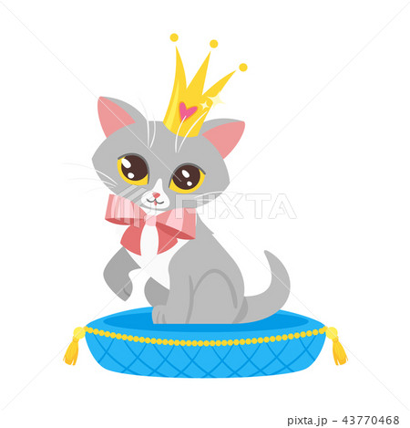 cat character in golden crown 43770468