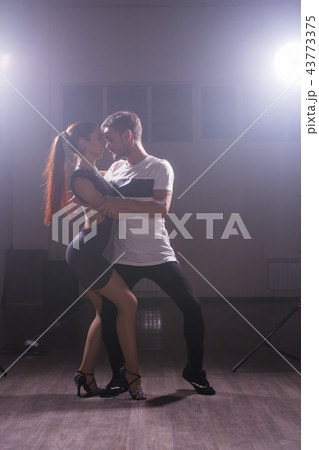 Young love couple dancing social danse kizomba or bachata. 43773375