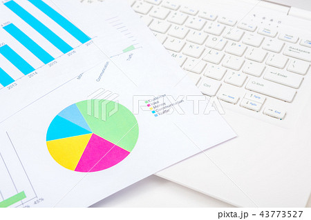 Modern office workplace with notebook, reports Modern office workplace with notebook, reports 43773527