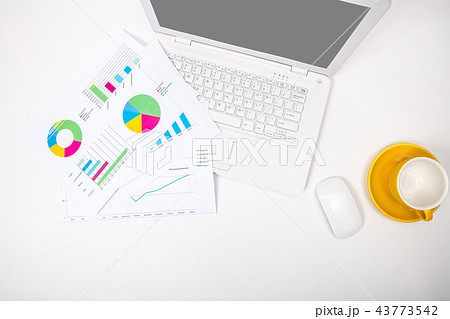 Modern office workplace with notebook, reports 43773542