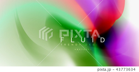 Mixing liquid color flow abstract background. Trendy abstract layout template for business or 43773634