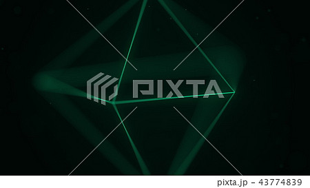 Green polygonal solid octahedron. Computer graphics related 3D rendering 43774839