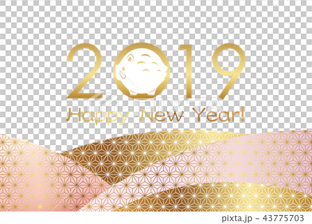 2019年 年賀状テンプレート 2019年 年賀状テンプレート 43775703