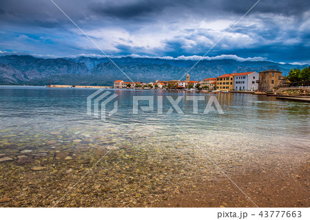 Traditional old village Vinjerac, Croatia, Velebit mountains and Paklenica national park in 43777663